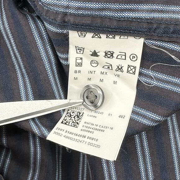 Hugo Boss Shirt Mens Medium Blue Stripe Button Up Regular Fit 100% Cotton Office - Picture 5 of 8